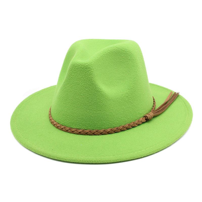 Fedora Hat Woolen Top Hat Jazz Hat Men'S And Women'S Woolen Hats