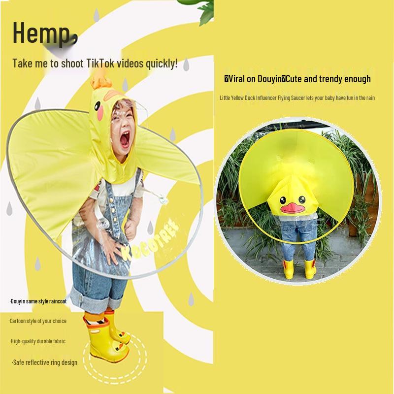 Size L Kids' Raincoat for 8-Year-Olds, Unisex, with Backpack Space, School Use, Rainproof Poncho.