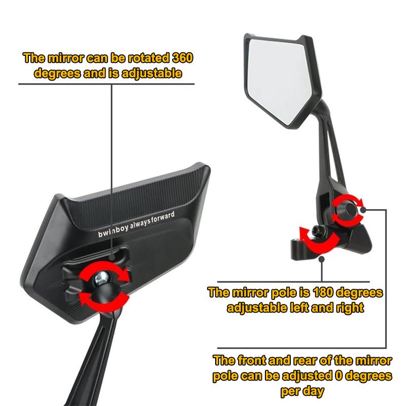 Side Mirror Street King 8 Motorcycle Rearview Mirror Non-Graded Full Alloy Side Mirror Adjustable Hd Rearview Mirror 1Pair