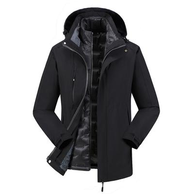 Winter Color Block Down Inner Liner Jacket Three In One Assault Suit for Men Women, Windproof Warm Jacket for Daily Leisure and Outdoor Exploration