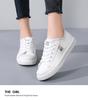 Women's Autumn Canvas Sneakers: White, Flat, Soft Sole, Plus Size, Versatile Fashion.