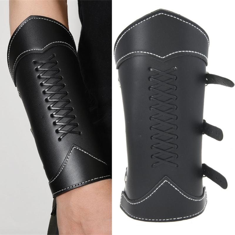 Embellished Leather Armband Adjustable Arm Guard For Men Women Unisex Rock Style Wrist Accessory