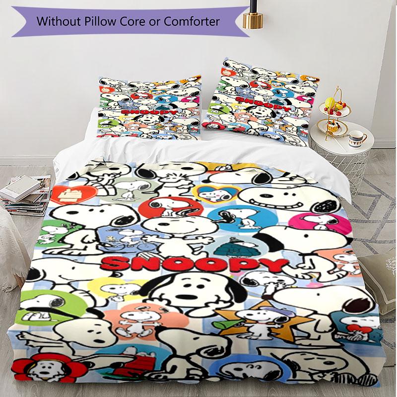 3pcs Duvet Cover Set (1*Duvet Cover + 2*Pillowcase, Without Core), Snoopy Print Soft All‑Season Bedding Set, Home Bedroom Decor Gift