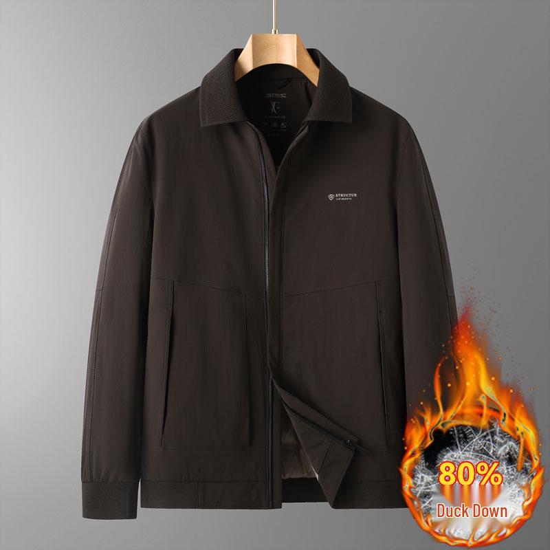 Men's Plus Size 2025 Winter Loose Fit Warm Down Business Casual Coat