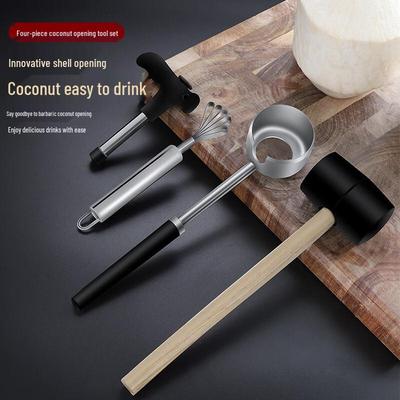 Stainless Steel Coconut Opening Tool Set