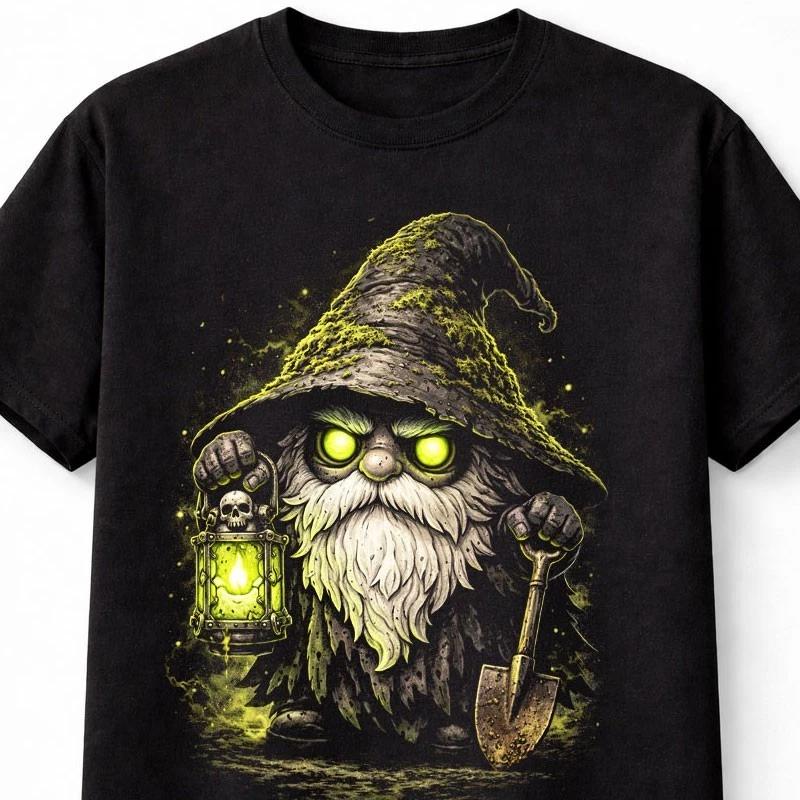 Gravedigger Gnome Gothic Horror Fantasy Graphic Unisex TShirt S