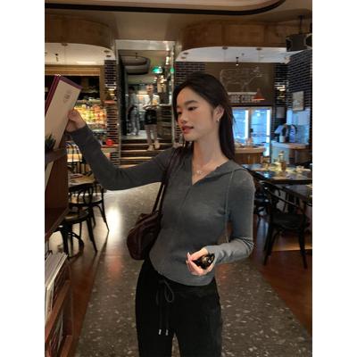 Korean Daedongmun Zipper Hoodie Slim Fit Whitening Cute Spring/Autumn Versatile Top