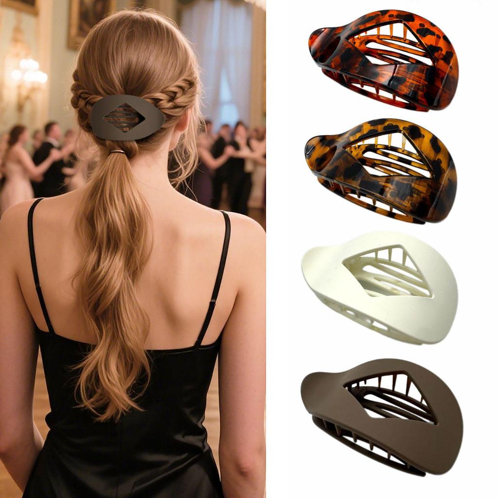 Curved Oval Updo Hair Claw - Temperament Shark Clip