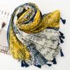 Four Seasons Available For Women To Wear With Cotton And Linen Touch, Bali Yarn Scarf, Exotic Ethnic Style, Cross Stitch Pattern, Tassel Scarf
