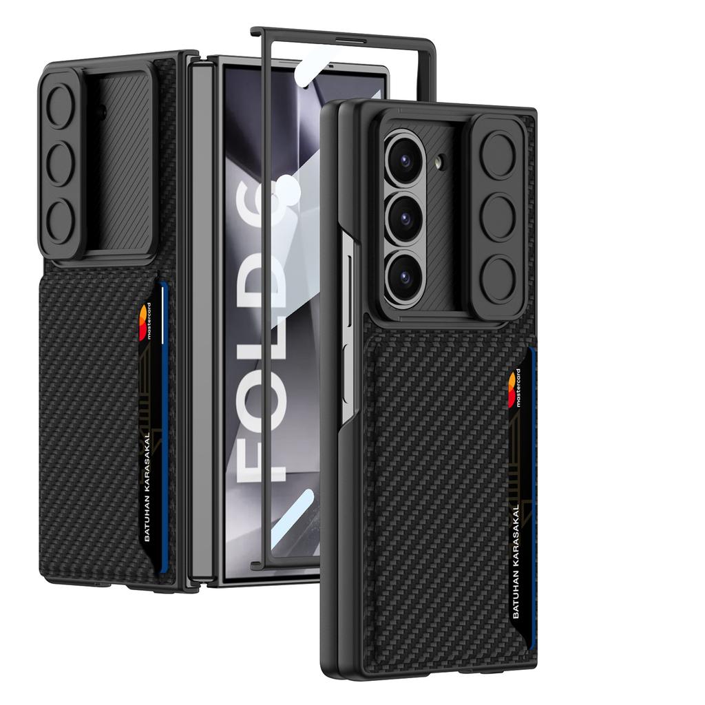Suitable for Samsung Z Fold6 Mobile Phone Case Folding Screen Ultra Thin Business Leather Card Bag Anti Fall Protection Case