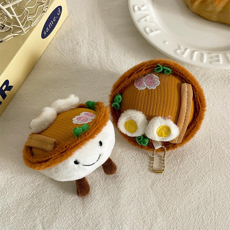 Egg Cute Noodle Cartoon Plush Hanging Toy Keychain Pendant Kids Travel Bag Decor