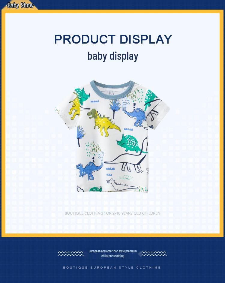 27kids Summer Dinosaur T-Shirt - Korean Style Short Sleeve for Boys
