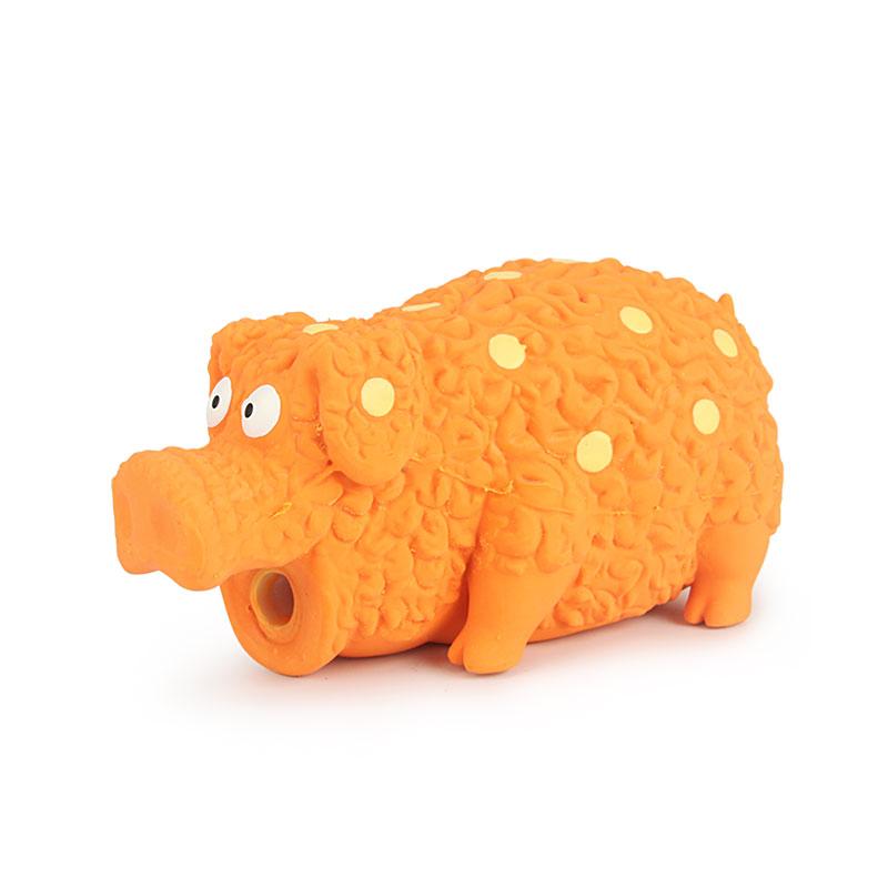 

Latex Pig Sound Dog Toy Animal Green Orange Pig Pet Squeak Toy