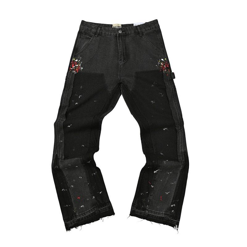 Dipartimento Galleria. Pantaloni a zampa Patchwork in Denim Unisex Jeans Casual Streetwear