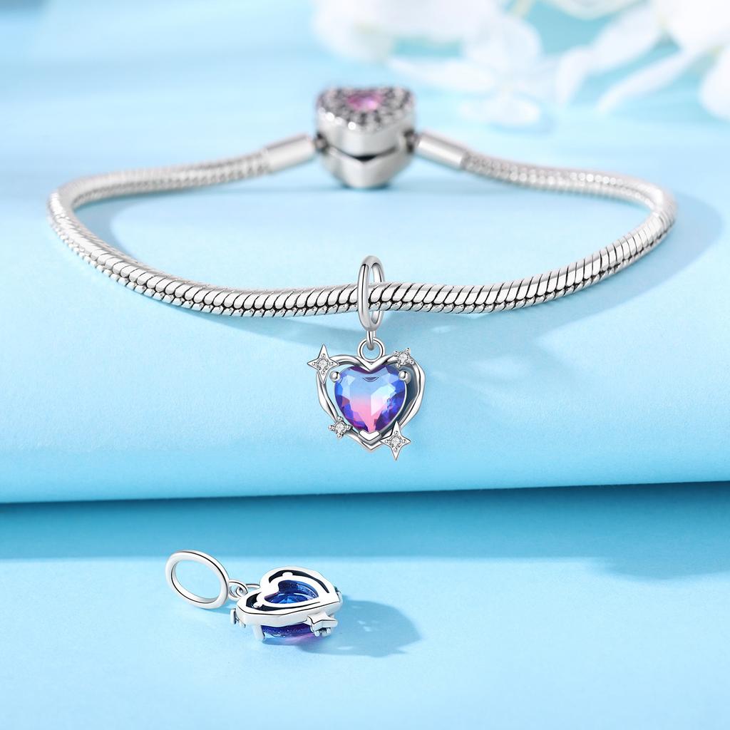 copper Pink Color Heart Charm Pendant Bead Charms Ideal For Fine Do It Yourself Bracelets Necklaces Women Gril Jewellery Birthday Gifts