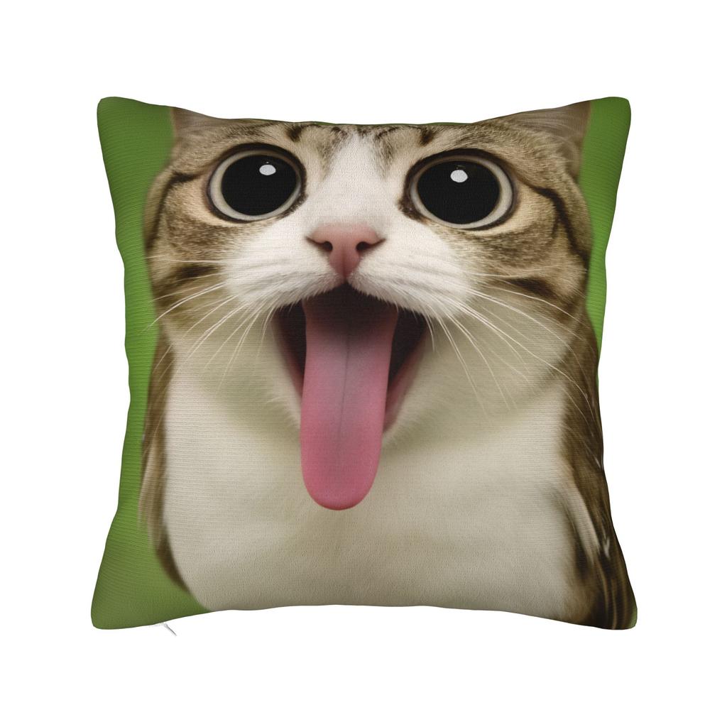 Funny Meowl Cat Owl Pillow Cover Retro Trendy Pillow Case For Living Room Bed Chair Comfy Pillowcases Birthday Gift
