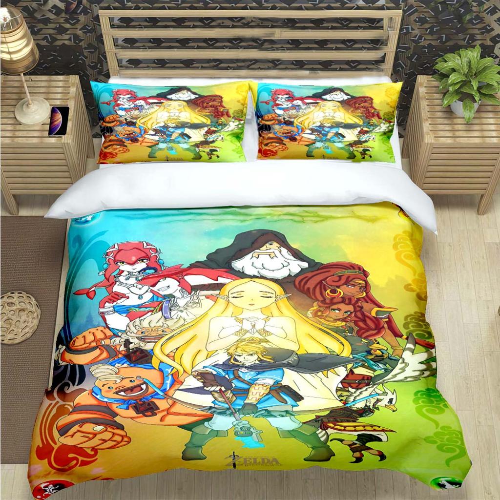 Comforter Fashion Classic Exciting Game Z-Zelda Print Bedding Sets Bed Supplies Set Bed Comforter Set Bedding Set Luxury Gift