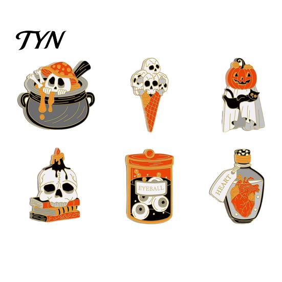 Decorative Magnets for Metal Surfaces 6 Pcs Halloween Refrigerator Magnets, Grim Reaper Pumpkin Skull Ghost Strong Magnetic Adsorption Ornaments
