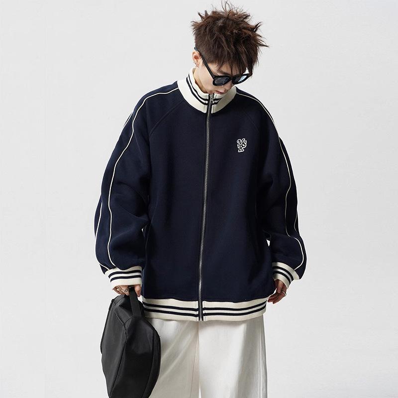 Американская тяжелая полосатая куртка мужская зимняя уличная модная брендовая вышитая бейсбольная куртка винтажная в стиле колледжа парная куртка
