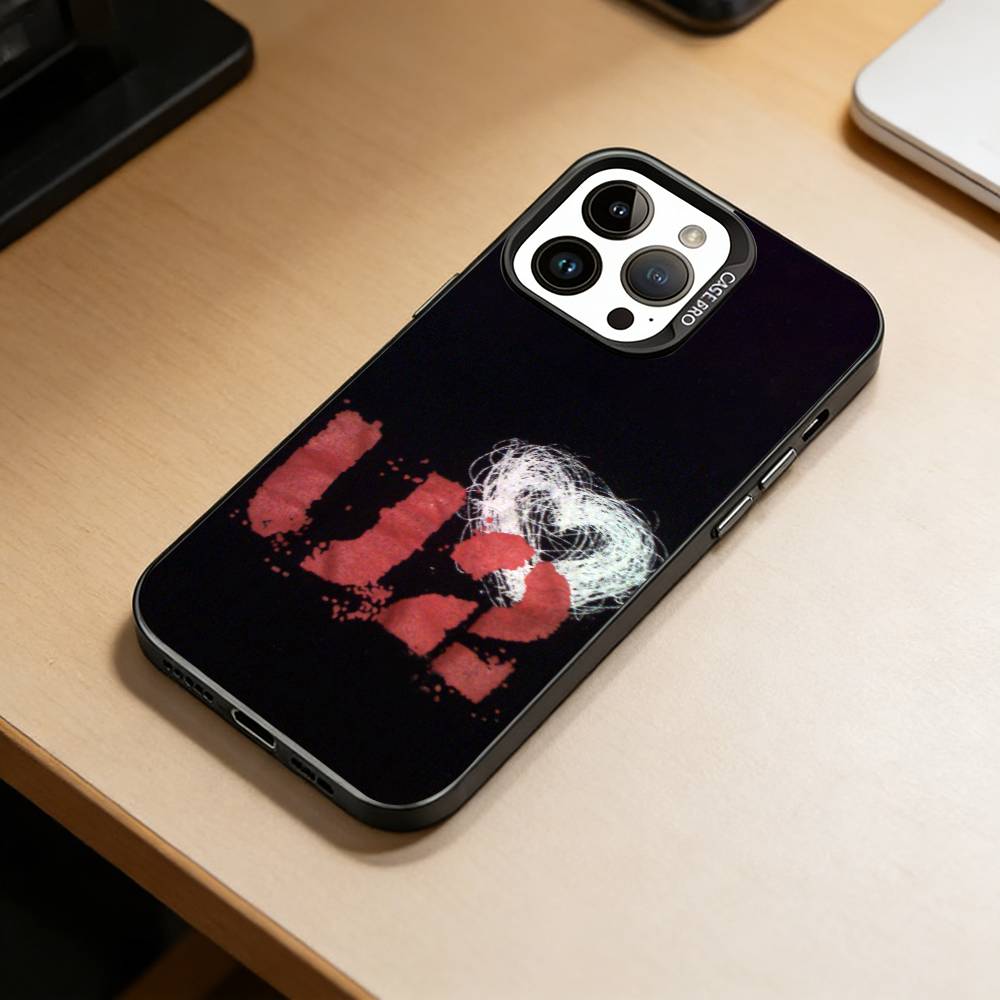

Band UU-U2 Phone Case For iPhone 17,16,15,14,13,12,11 Plus,Pro Max,XS,Colored Silver Plated Inside Cover iPhone13PRO