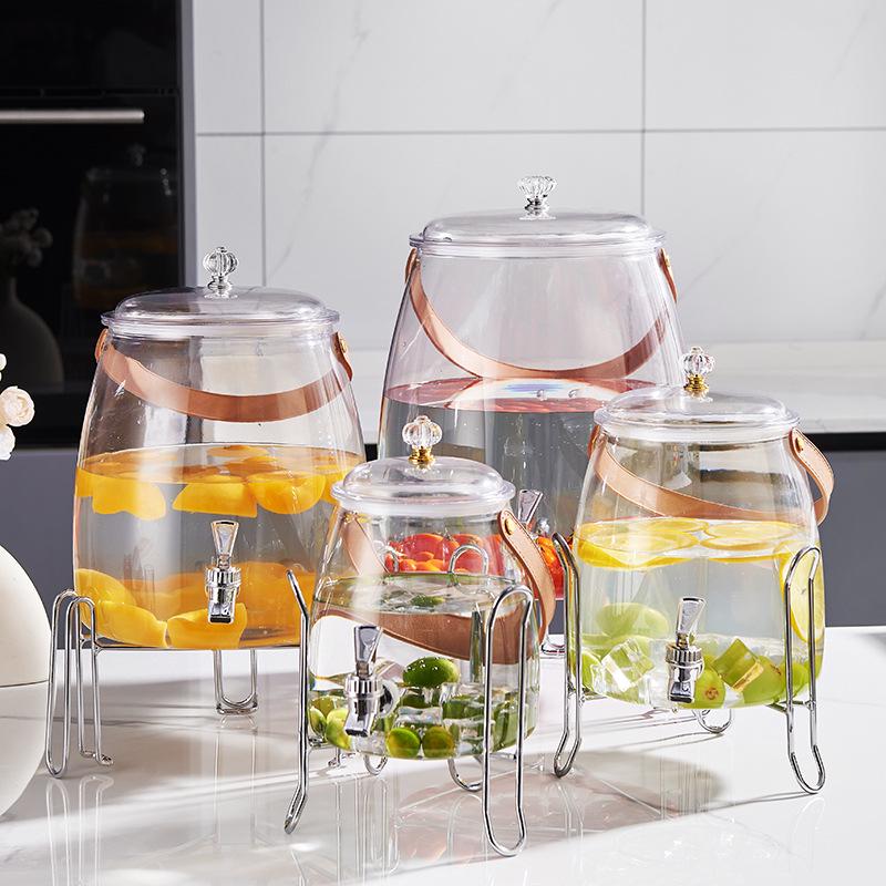 Large Capacity Food-Grade Cold Water Pitcher with Electroplated Faucet for Summer Beverages