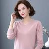 V-neck Knitted Top Women's Autumn Winter Fashion New Long Sleeve Knittwear Loose Solid Color Bottoming Sweater S-4XL