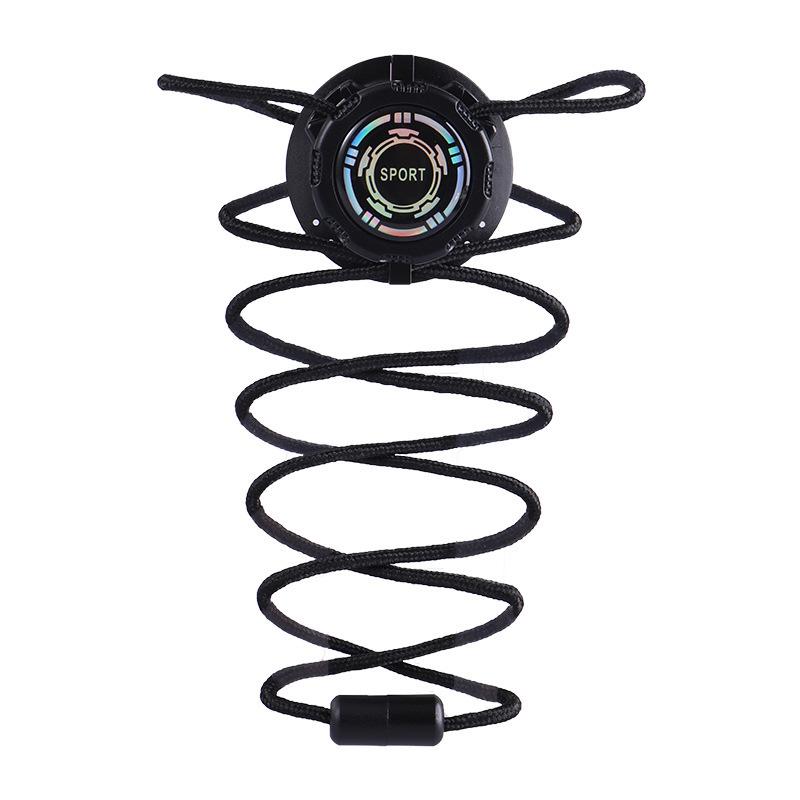 Forgatható gombos lusta fűző nélküli sport futócipő vastag fekete-fehér fűzővel