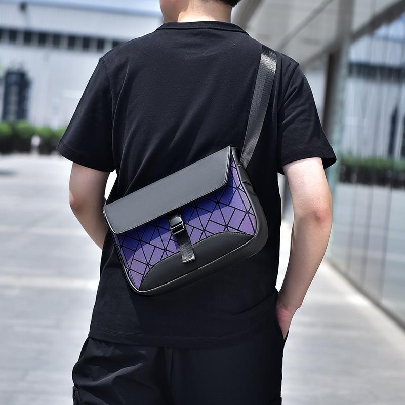 Rhombus Crossbody Fashion Men's Bag Small Square Bag New Street Trend Shoulder Bag