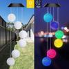 Solar Color Changing LED Crystal Ball Wind Chime Lamp Hanging Waterproof Outdoor Light Decor for Garden Yard Patio Courtyard