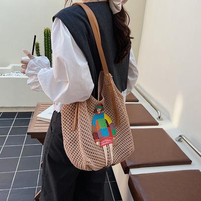 Lazy Style Fashion Knitted Bag Women's New Shoulder Armpit Bag Large Capacity Commuter Tote Bag