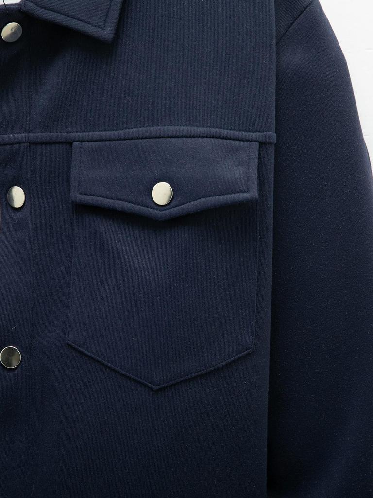 2024 Men's Casual Solid Color Single-Breasted Long-Sleeved Jacket - European & American Style.