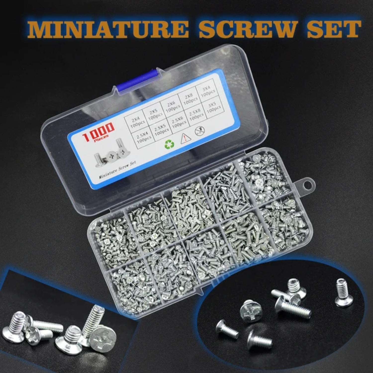 

Набор миниатюрных винтов 1000 шт., винты для ремонта ноутбуков, винты для очков, круглые винты белый