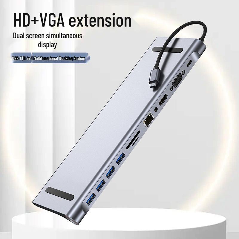 11-in-1 USB-C Hub Docking Station with USB 3.0, PD, VGA & Desktop Stand