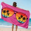 Tropical Sunglasses Beach Towel Swimming Quick-drying Super Absorbent Suitable for Beach Vacation Pool Summer Gift for Friends