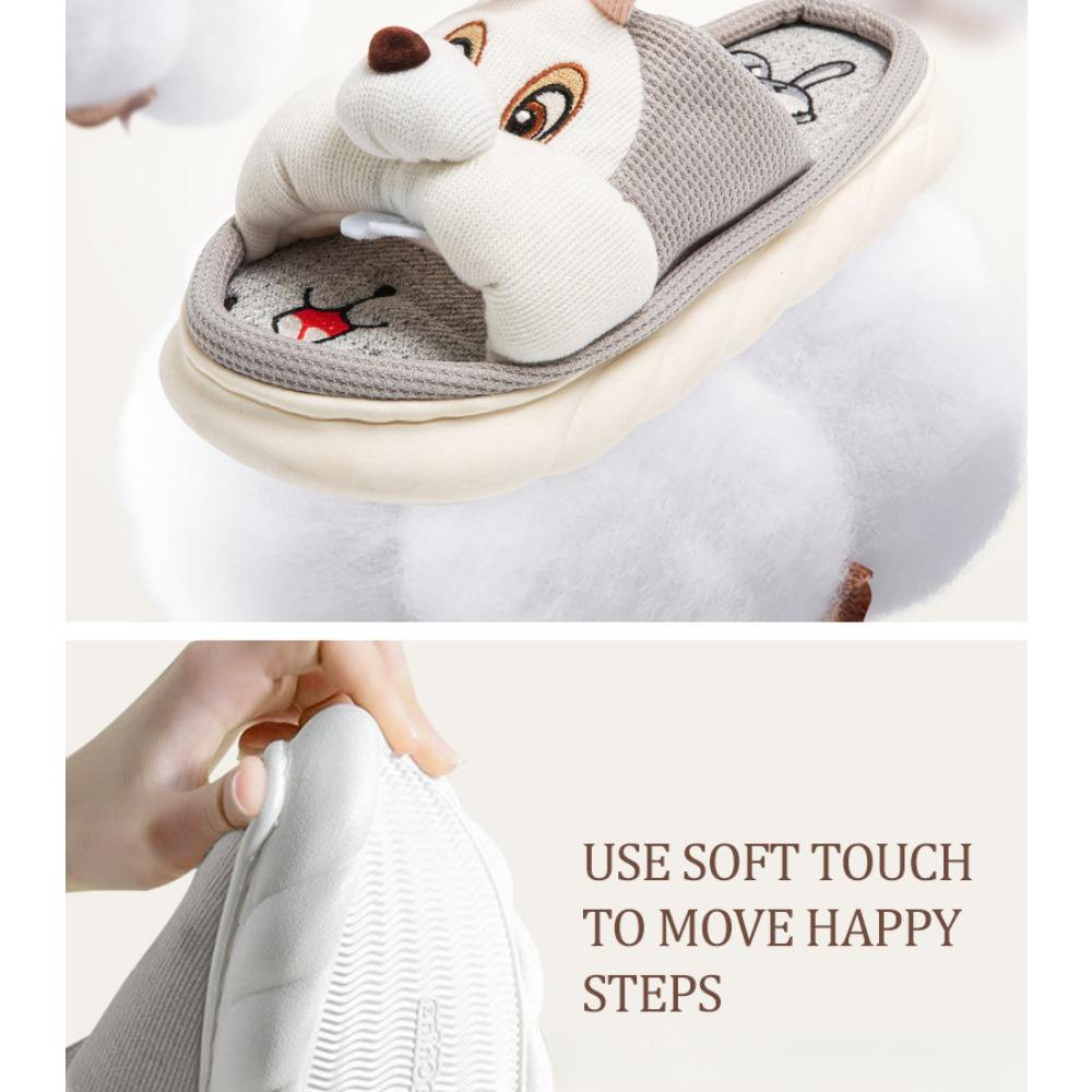 Linen House Slippers for Women and Men Premium Non-Slip Sole Antimicrobial Breathable Comfortable Home Shoes