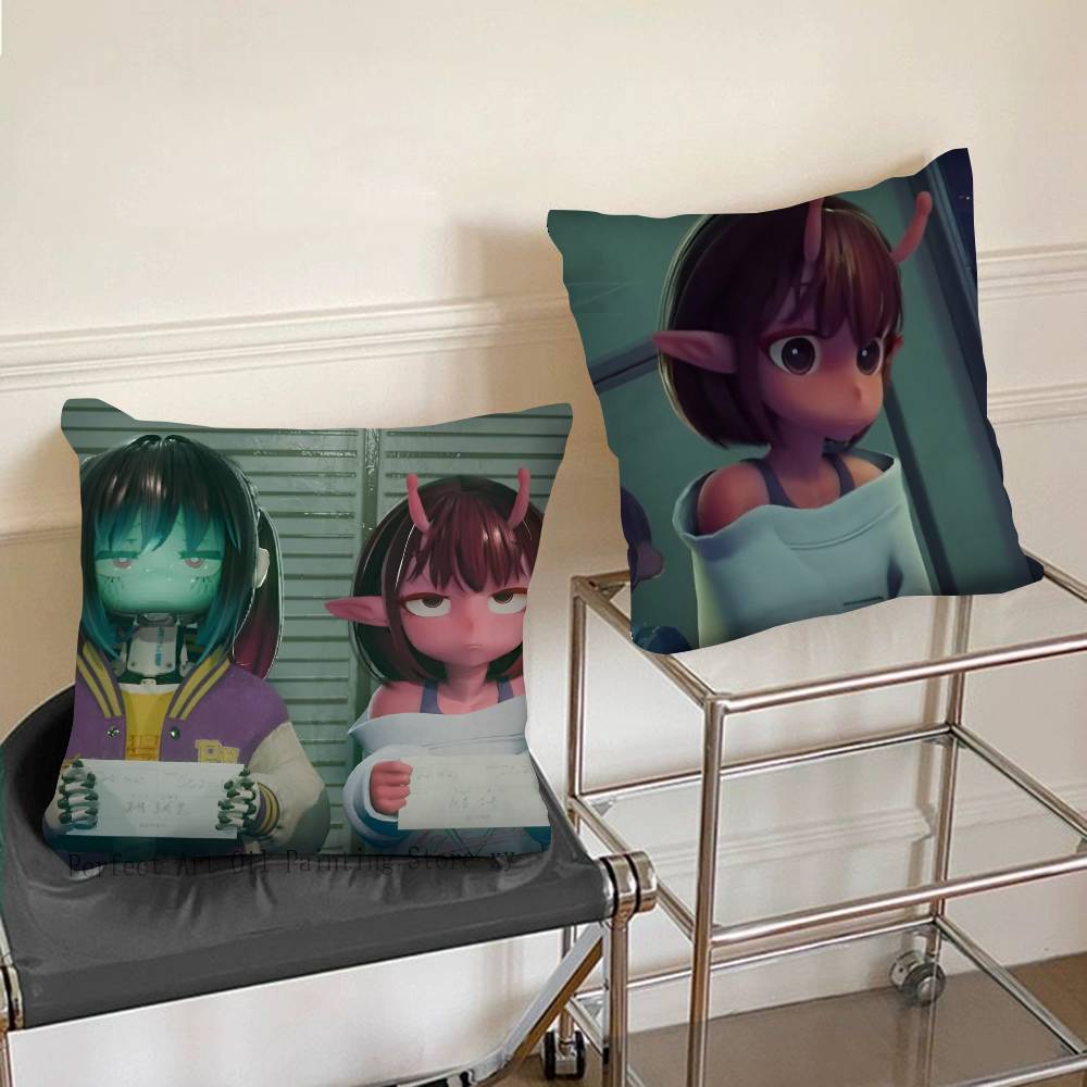 1pc MILKY S-SUBWAY Anime Movie Pillow Case Fashion Square Pillowcase Bedroom Sofa Room Ins Decoration Leisure