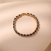 Gold Plated Emerald Green Oval CZ Tennis Bracelet