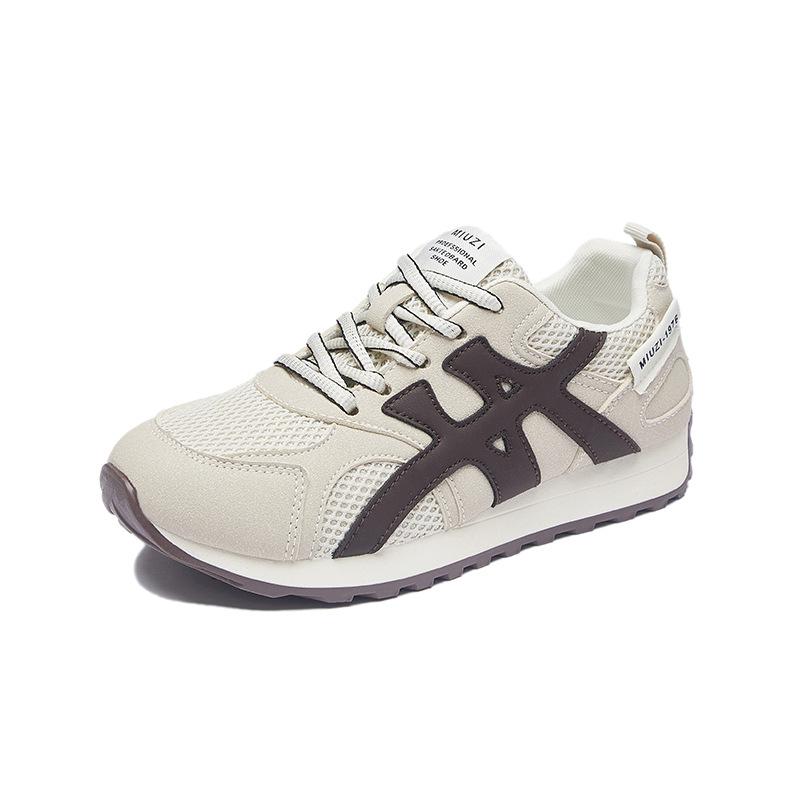 New spring and summer breathable thin bottom color matching women's shoes women's shoes sports and leisure height increase round head