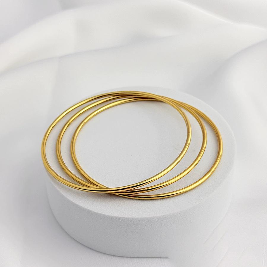 18k Gold Plated Multi-Layer Stackable Stainless Steel Square Twisted Bracelet Set - Elegant, Non-Fading, Fashionable Charms.