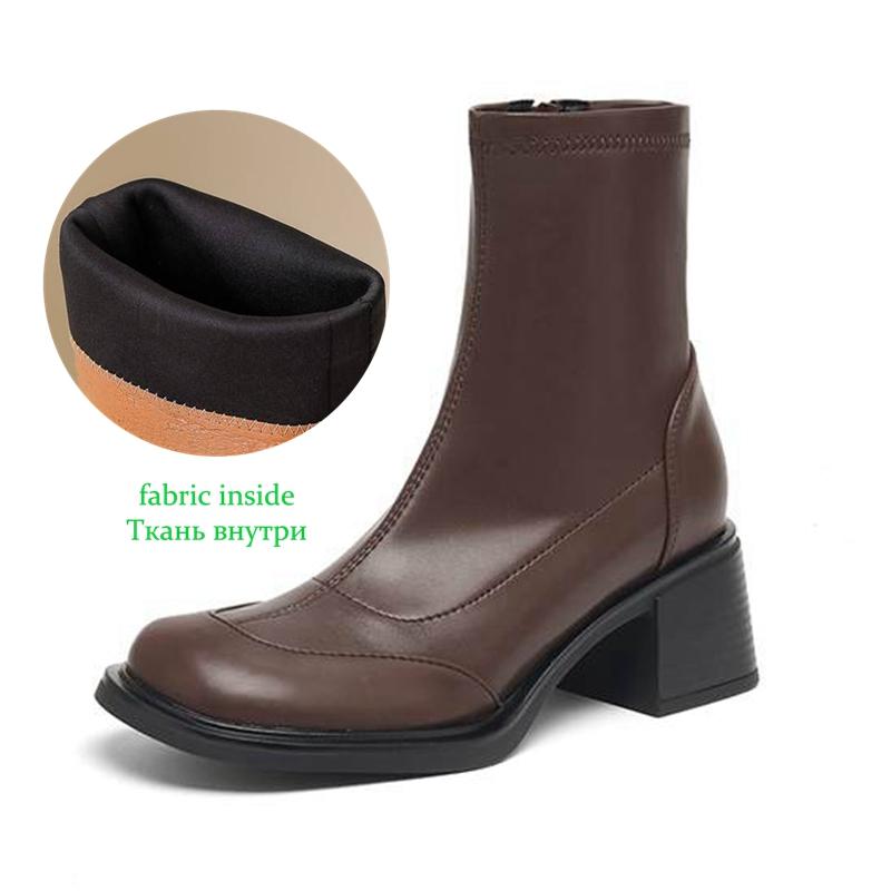 Krazing Pot Microfiber Winter Round Toe Modern Platform Size 33 Boots Size 43 Women Fashion Ankle Boots