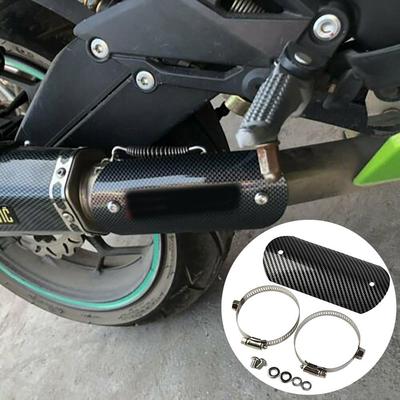 Motorrad Auspuff Mittelrohr Hitzeschild Schalldämpfer Schutz Abdeckung Carbon Stil