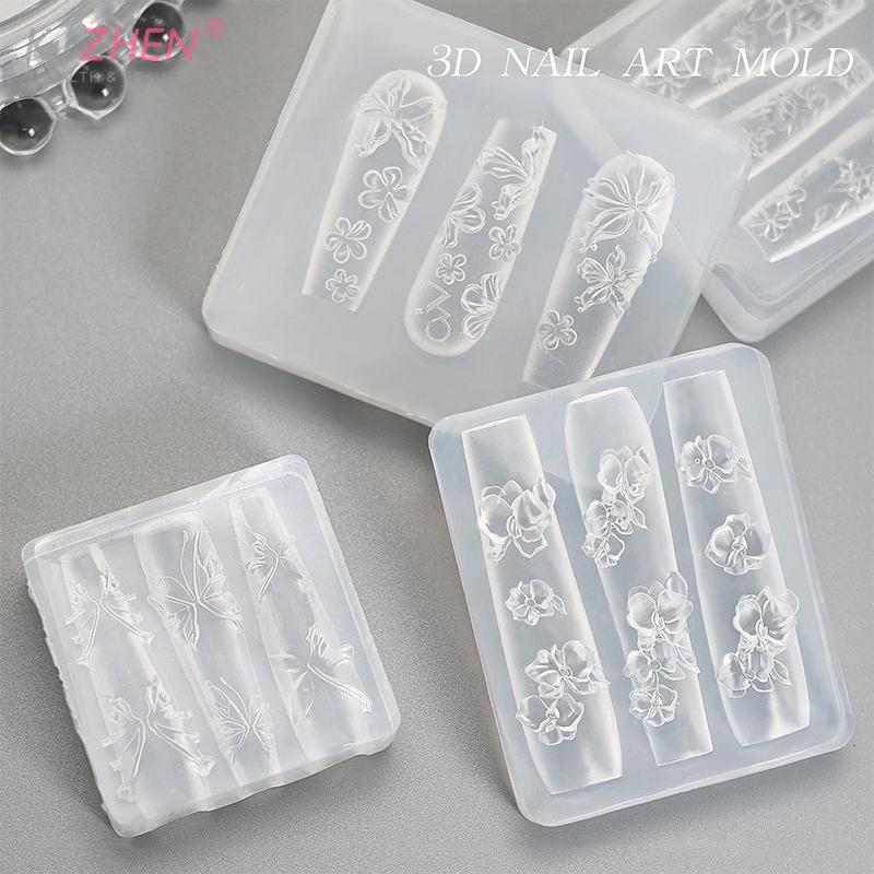 35 Estilos Silicone 3D Sorvete Morango Creme Biscoito Bruxa Molde Acrílico Decoração de Arte de Unha Gato DIY Silicone Arte de Unha Molde de Unha