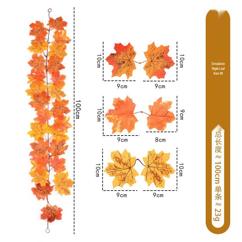 1m Autumn Maple Leaf Rattan Wall Hanging Decoration