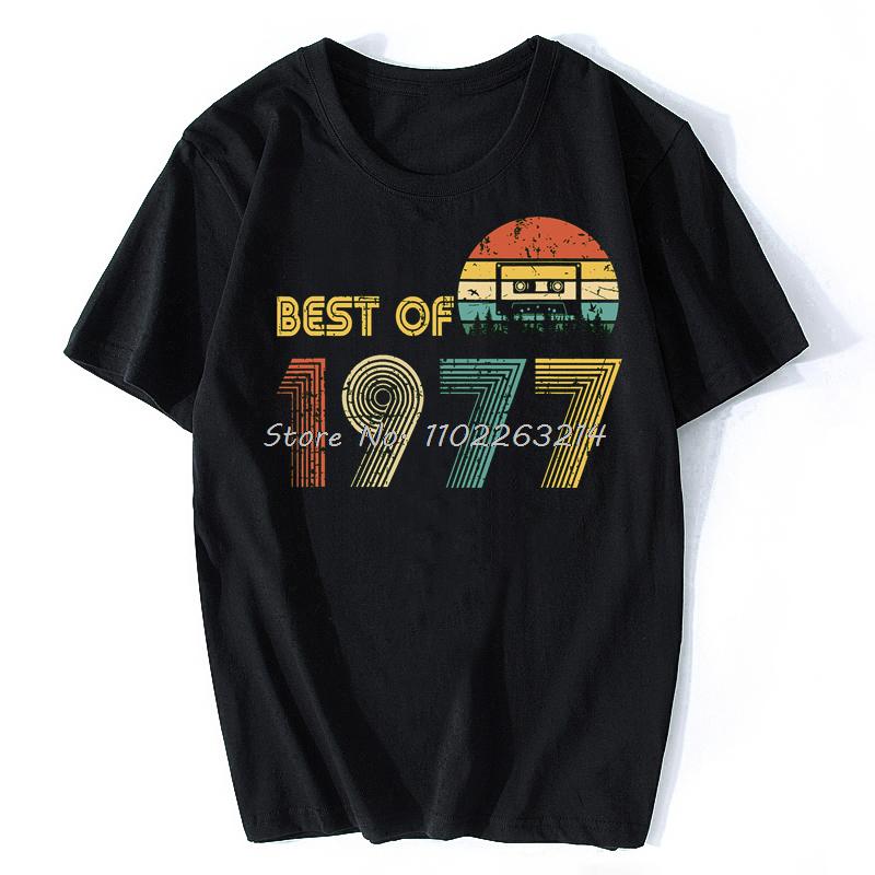 

Лучшее из 1977 Футболка Мужская Графическая Футболка с Коротким Рукавом Хлопковая Футболка с Принтом Крутые Футболки Топы Оверсайз 4XL