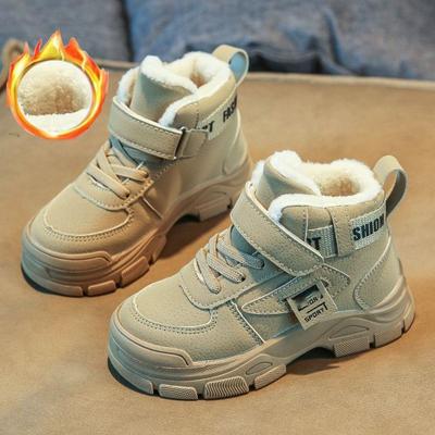 Bottes d'hiver pour enfants Garçons Plus Cachemire Épaissir Chaud Bottes de Neige Filles Antidérapantes Extérieur Bottes Martin Chaussures Étudiantes