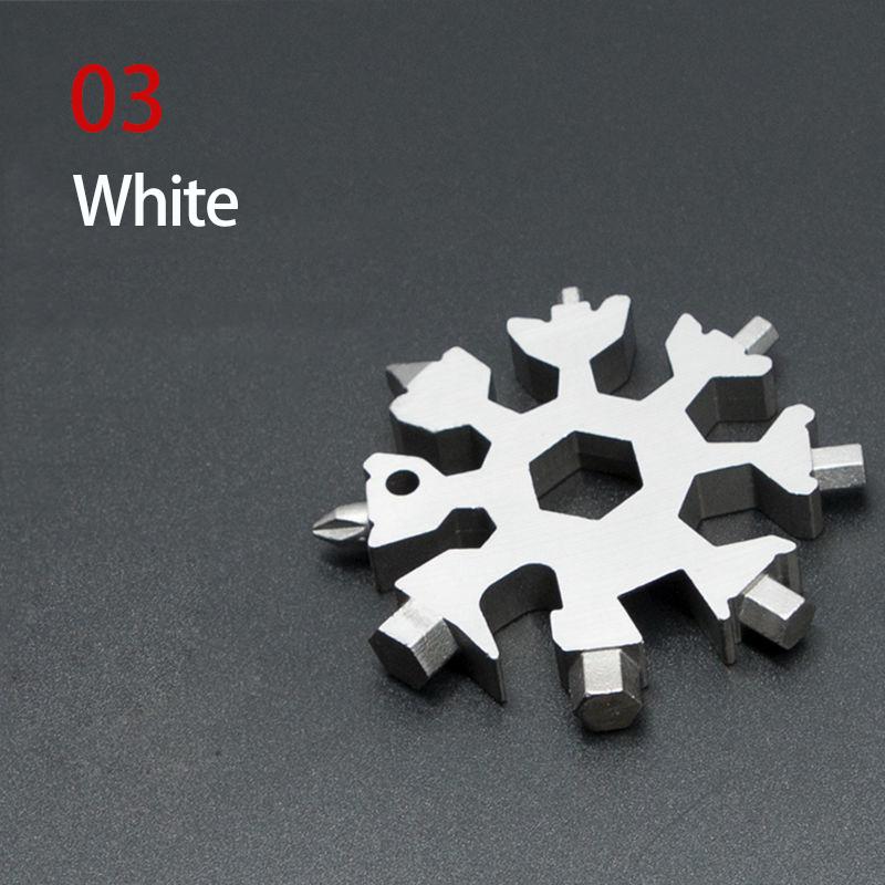 Portable 18 In 1 Mini Snowflake Multi Pocket Tool Spanner Hex Wrench Multipurpose Camp Survive Outdoor Hike Key Ring Key Chain