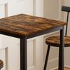 Juego de mesa alta y taburetes, mesa de comedor con dos sillas, estructura metálica, estilo industrial, para comedor, sala de estar, marrón rústico, 60cm*60cm*90cm