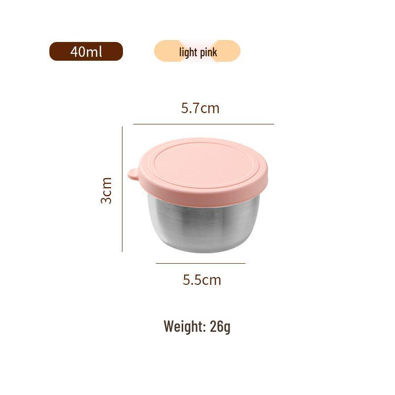 Reusable Sauce Cup with Macaron Lid - 304 Stainless Steel, 40/50/70ML, Portable Dipping or Seasoning Dish.