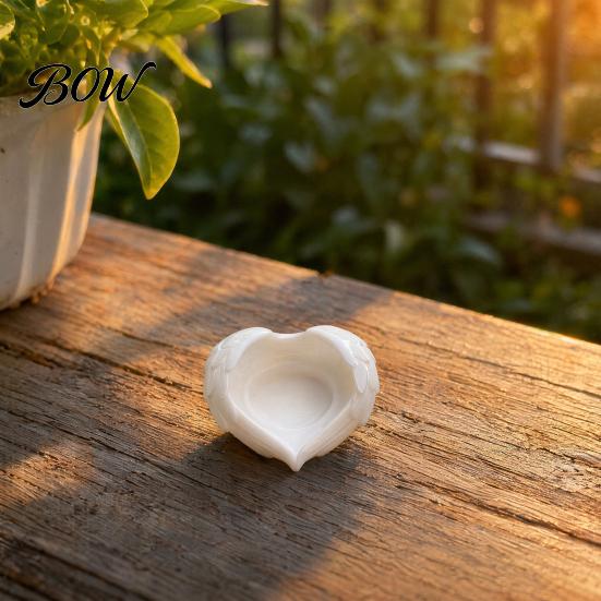 Unique Candle Display Stands 3D Printed Angel Wing Candlestick Ornaments, Heart Shape Decorative Tabletop Holder, Romantic Table Centerpiece, Festive