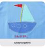 2025 Summer Boys' Sailboat Embroidered Short-Sleeve Two-Piece Set